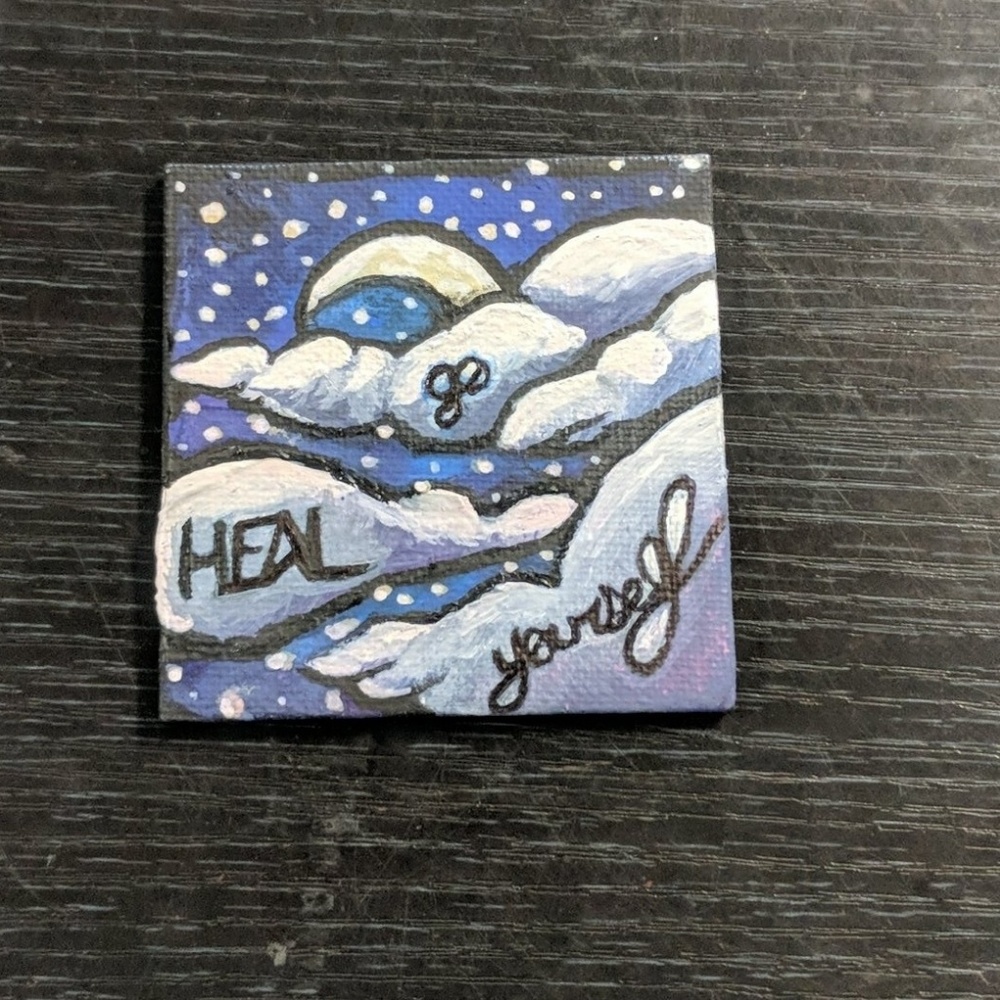 Mini magnet painting "go heal yourself"